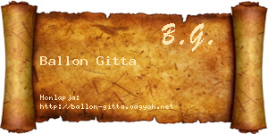 Ballon Gitta névjegykártya